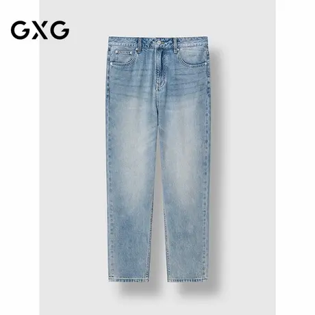 GXG男装 深蓝色宽松锥型牛仔裤通勤男士休闲长裤 2025年春季新品商品大图