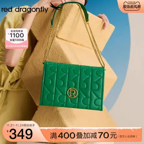 红蜻蜓小香风斜挎包2022春季新款百搭链条包女高级感单肩包包女图片