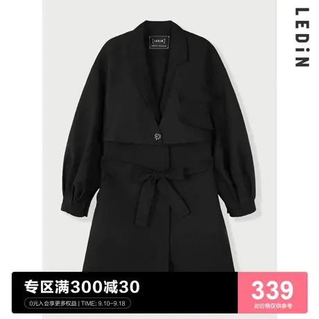 【商场同款】乐町女神款蝴蝶结流苏风衣2023春季新款女C1BEC1101图片