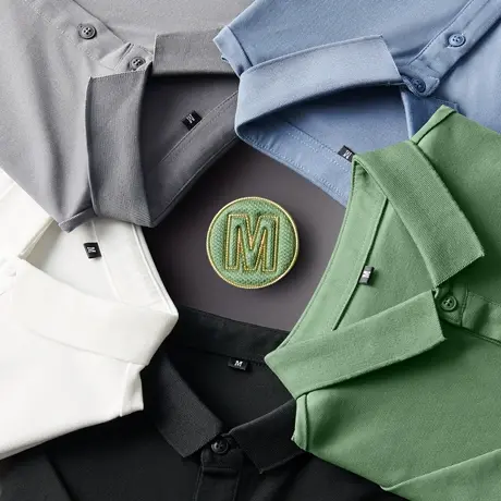 POLO衫男潮2023春夏季轻商务短袖t恤修身休闲翻领半袖立标保罗衫商品大图