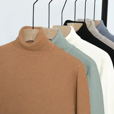 毛衣男潮半高领春秋款秋季纯色针织衫内搭打底衫毛线衣秋冬季毛衫商品大图