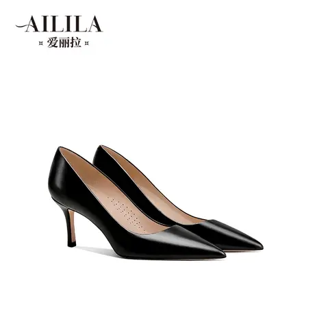 爱丽拉黑色高跟鞋女职业2024年新款夏气质名媛御姐尖头细跟不累脚图片