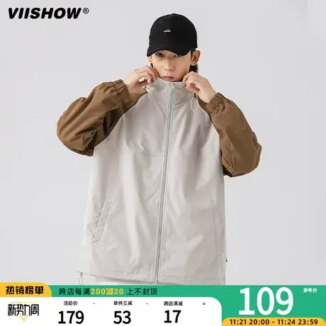 VIISHOW防风冲锋夹克夹克男2023春新款潮牌户外情侣装机能风外套商品大图
