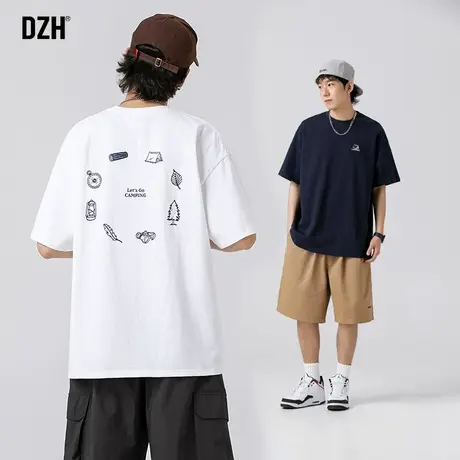 全棉男式t恤衣服男短袖男士夏季半袖男款痞帅男装夏款情侣装体恤商品大图