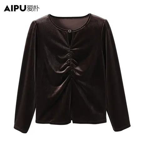 爱朴【直播专享】大码女装2023冬季新款女气质显瘦百搭女士上衣商品大图