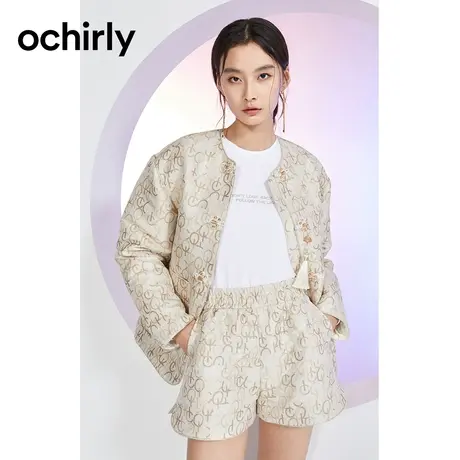 【呼呼严选专享】 欧时力盘扣棉衣外套新款春提花滚边图片