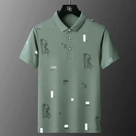 夏季印花Polo衫男士纯棉休闲时尚韩版汗衫翻领短袖T恤打底衫男装商品大图