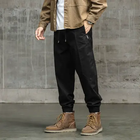 潮流休闲男装裤子百搭工装裤男宽松舒适束脚工装裤裤子男款潮流男商品大图