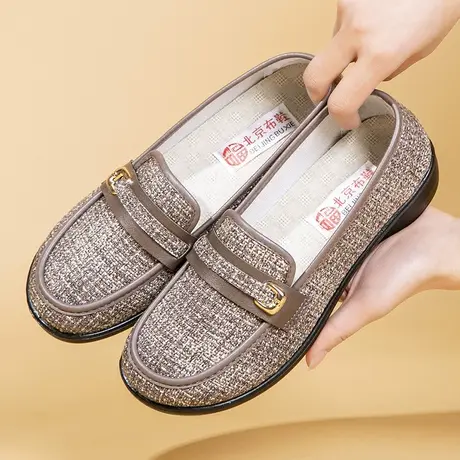 老北京布鞋女软底妈妈鞋单鞋春秋宽头舒适防滑老年人女鞋老太太鞋图片