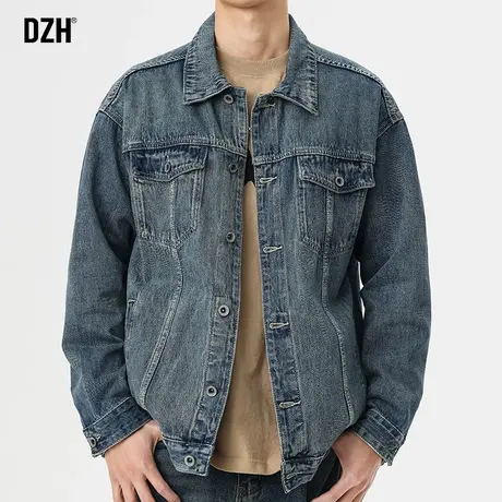 男生美式工装牛仔外套男春季潮牌宽松复古夹克百搭2024年新款上衣商品大图