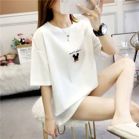 米奇短袖t恤女ins超火网红宽松洋气百搭韩版学院风2022年夏季新款图片