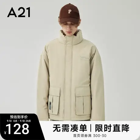 A21男装立领夹棉外套男生冬装棉袄秋冬加厚棉衣情侣装棉服潮牌图片
