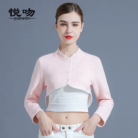 长袖纯棉护肩颈椎坎肩保暖睡觉女士月子护肩空调防寒短外套四季款商品大图