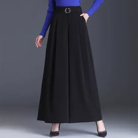 黑色宽松大脚裤女秋季2023新款高腰垂感阔腿裤大码通勤休闲裤甩裤图片