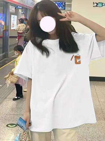 夏季白色仿纯棉t恤短袖2023年新款宽松大码女装原宿风上衣服ins潮商品大图