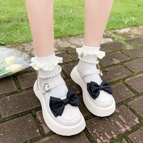 2024夏季新款小众设计感玛丽珍鞋女鞋jk厚底黑色百搭配裙子小皮鞋商品大图