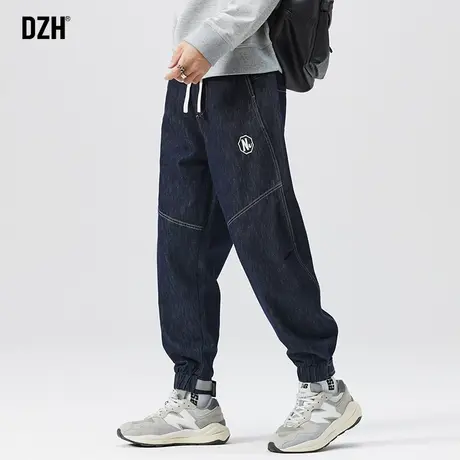 男士美式复古束脚牛仔裤男潮牌宽松男裤2023新款哈伦裤百搭休闲裤商品大图