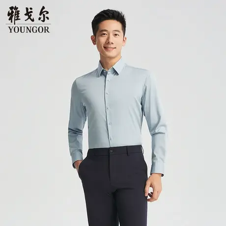 【商场同款】雅戈尔男士长袖衬衫春季新款官方商务休闲长袖衬衫男图片