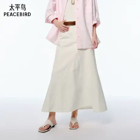 【商场同款】太平鸟女装2025夏季新款不对称裙摆牛仔裙A1HFF2140图片