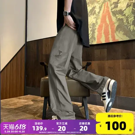 唐狮25春秋新款男休闲长裤宽松简约工装伞兵裤哈伦潮流直筒裤子WW商品大图
