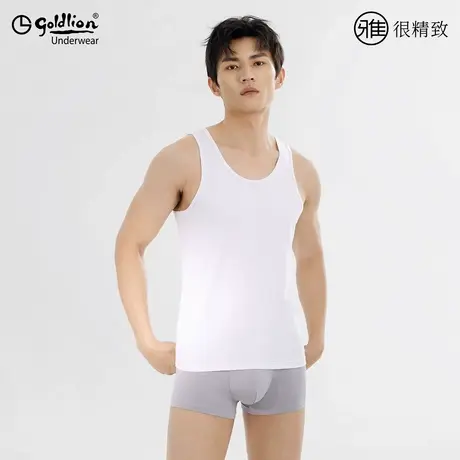金利来背心男款2025新款夏季高支纯色棉无痕打底白色无袖男士背心图片