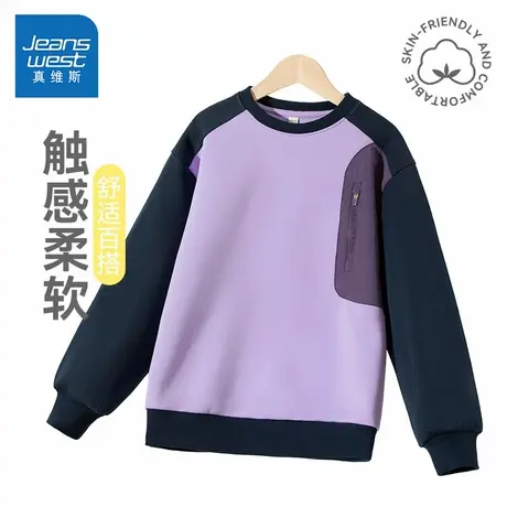 真维斯男童卫衣2025新款男孩秋季上衣春秋款宽松衣服儿童休闲秋装图片