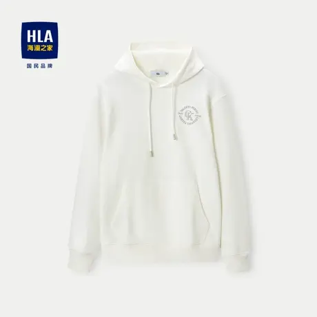 HLA/海澜之家华夫格卫衣23秋新款字母刺绣抽绳连帽含莫代尔长袖男图片
