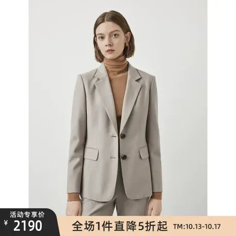 朗姿羊毛正肩西服上衣冬季新款高级感通勤西装外套女商场同款商品大图
