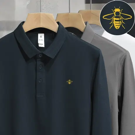 男士长袖polo衫珠地棉翻领t恤商务休闲保罗带领打底衫有领秋衣服商品大图