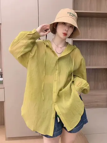 飘逸防晒衣女设计感小众长袖2023夏季新款宽松薄款衬衣外套上衣潮商品大图