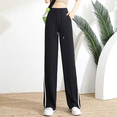运动裤阔腿裤女夏季2023新款高腰减龄百搭长裤显瘦垂感休闲直筒裤商品大图