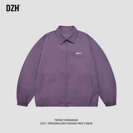 男士刺绣夹克男2023秋季新款休闲宽松连帽外套男款潮牌翻领上衣服商品大图