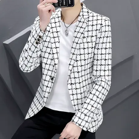 男士春季休闲小西装2023新款潮牌韩版时尚男装高级感痞帅西服外套商品大图