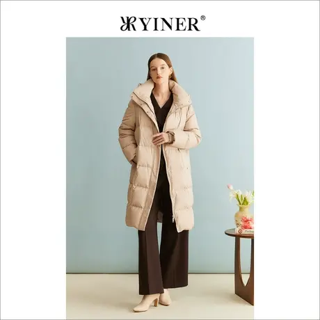 YINER音儿女装冬季长款保暖厚实高克重羽绒服商品大图