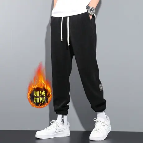 休闲卫裤男款2023新款男士秋冬款青少年运动冬季加绒加厚长裤子商品大图
