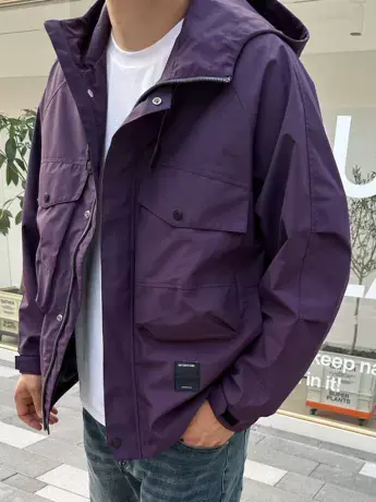 大依无忧秋新款户外落肩微阔潮胖子加肥加大码男款连帽夹克外套图片