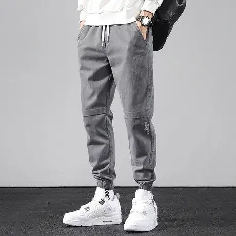 休闲长裤子男秋冬款灰色运动裤抽绳九分小脚束脚卫裤宽松潮流百搭商品大图