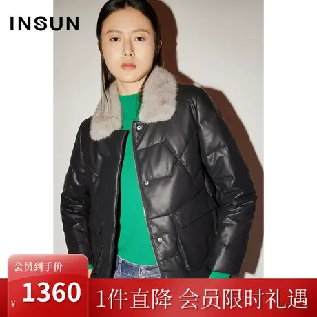 恩裳COVER冬季2022轻奢水貂毛领蓬松保暖白鸭绒百搭羽绒皮草商品大图