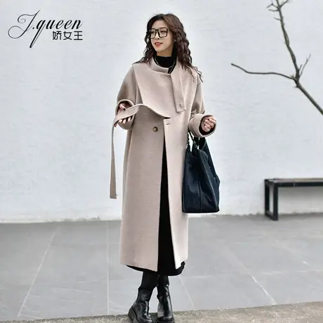 毛呢大衣女士冬季新款复古高级感气质洋气韩版中长款加厚呢子外套商品大图