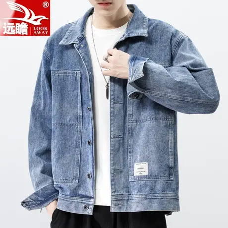 春秋季牛仔外套男士韩版潮流痞帅男装2023新款休闲上衣工装夹克男商品大图