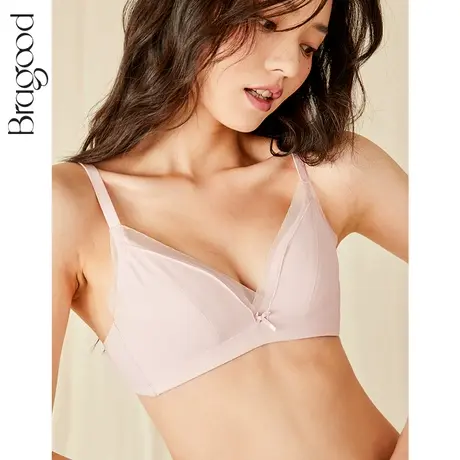 内衣女无钢圈夏季少女薄款无痕小胸聚拢收副乳轻薄美背蕾丝文胸罩商品大图