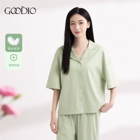 歌帝夏睡衣两件套家居服短裤短袖宽松桑蚕丝莫代尔韩版休闲薄款商品大图