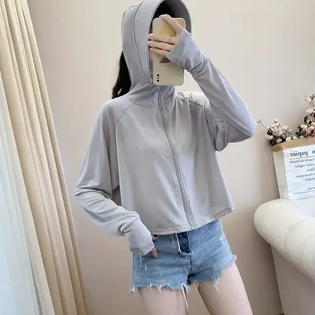 冰袖防晒衣女夏薄款冰丝防晒服2023新款时尚休闲夏季短款罩衫外套图片