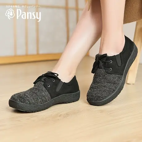 Pansy日本女鞋休闲妈妈鞋舒适拇外翻宽脚胖脚中老年老人鞋春秋款商品大图