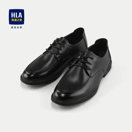 HLA/海澜之家系带正装皮鞋2024新款舒适柔软透气舒适耐穿质感男鞋图片