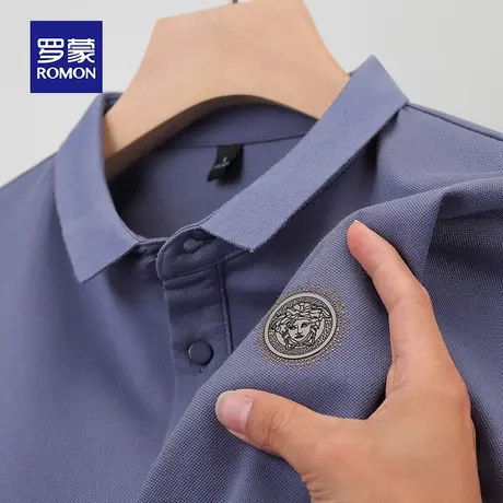 罗蒙男士短袖Polo衫夏季薄款冰丝网眼商务休闲带翻领T恤男装上衣商品大图