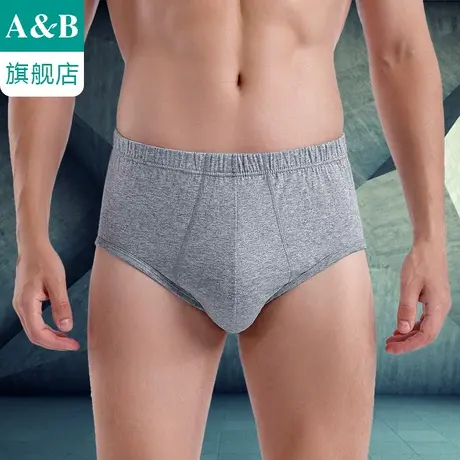 A＆Bab内裤男丝光纯棉抗菌中高腰三角裤宽松舒适大码父亲裤1922商品大图