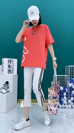 2023年新款短袖t恤女ins潮夏装宽松显瘦时尚洋气上衣百搭半袖体恤商品大图