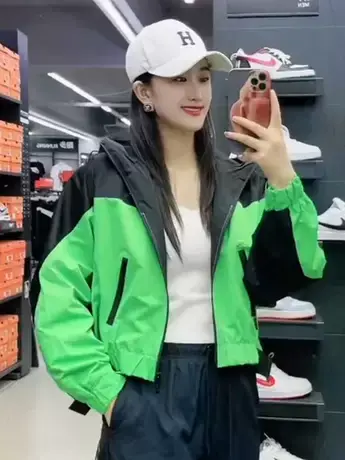 欧货2023秋季设计感短外套女时尚洋气别致撞色冲锋衣夹克衫棒球服商品大图