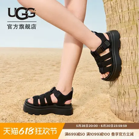 UGG夏季女士休闲舒适厚底可调式脚踝束带搭扣时尚凉鞋 1152698图片